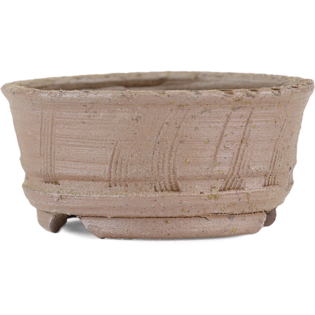 Runder, unglasierter Bonsaitopf von Bizanyaki – 71 x 71 x 31 mm