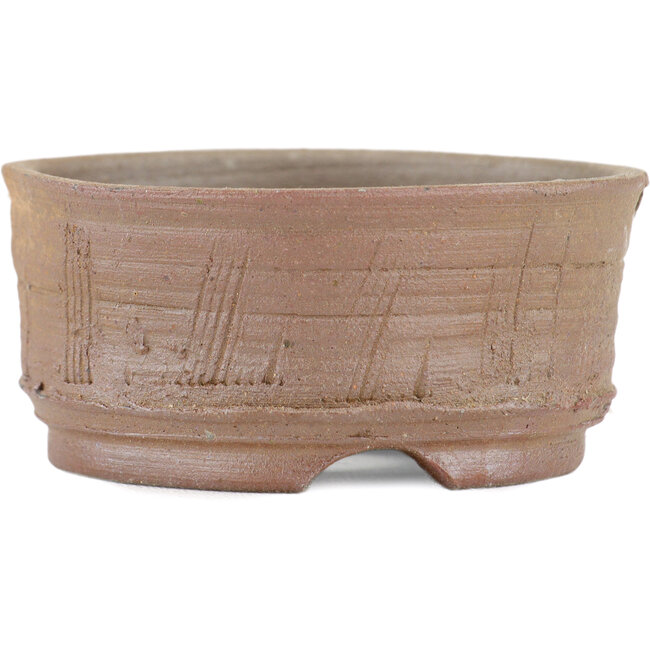 Runder, unglasierter Bonsaitopf von Bizanyaki – 68 x 68 x 30 mm