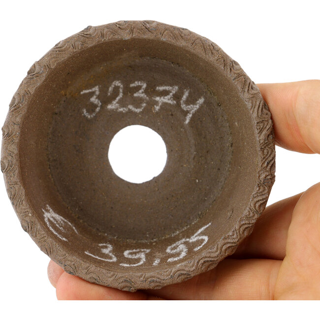Maceta para bonsái redonda sin esmaltar de Bizanyaki - 71 x 71 x 31 mm