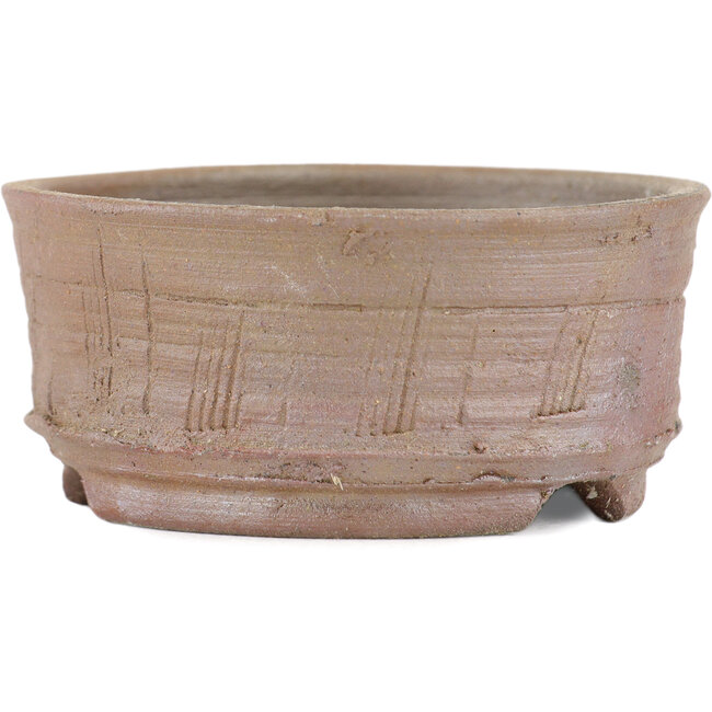 Maceta para bonsái redonda sin esmaltar de Bizanyaki - 68 x 68 x 30 mm