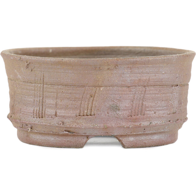 Runder, unglasierter Bonsaitopf von Bizanyaki – 68 x 68 x 30 mm