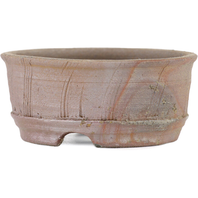 Runde, unglasierte Bonsaischale von Bizanyaki – 70 x 70 x 30 mm