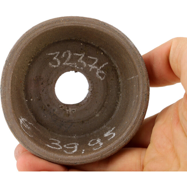 Runde, unglasierte Bonsaischale von Bizanyaki – 70 x 70 x 30 mm