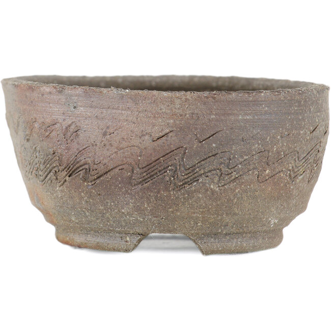 Runder, unglasierter Bonsaitopf von Bizanyaki – 56 x 56 x 28 mm