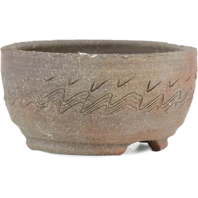 Vaso bonsai rotondo non smaltato di Bizanyaki - 56 x 56 x 28 mm