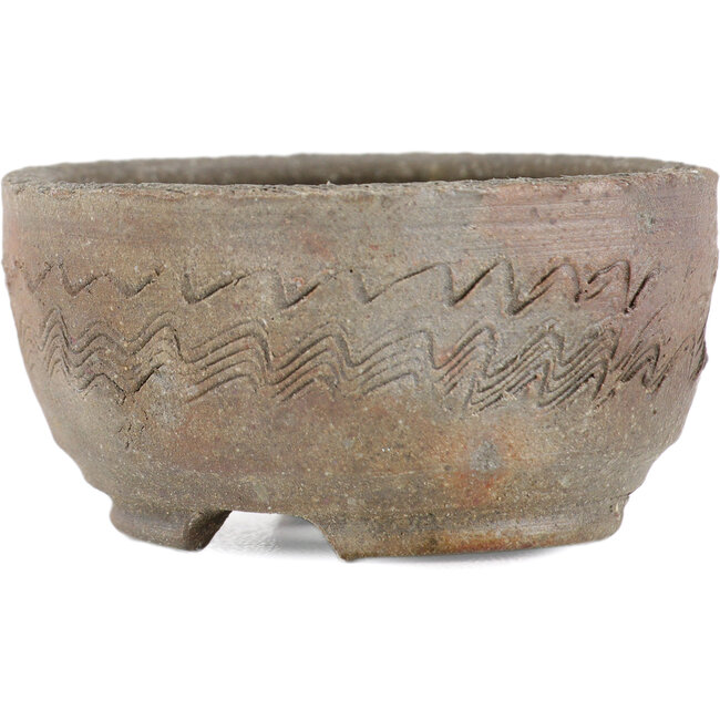 Round unglazed bonsai pot by Bizanyaki - 56 x 56 x 28 mm