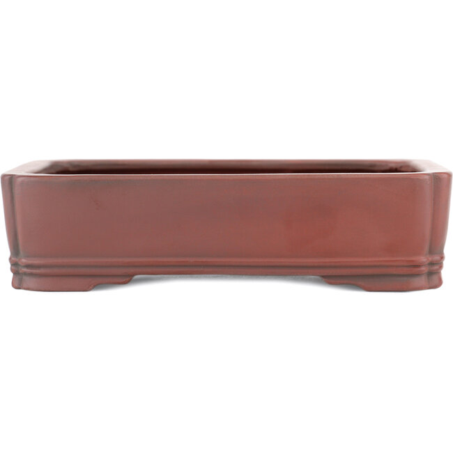 Rectangular unglazed bonsai pot by Bigei - 185 x 145 x 45 mm