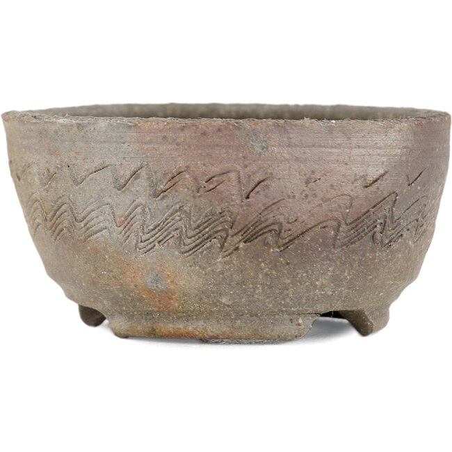 Maceta para bonsái redonda sin esmaltar de Bizanyaki - 56 x 56 x 28 mm