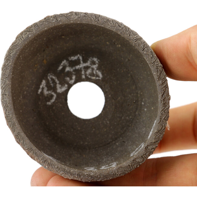 Round unglazed bonsai pot by Bizanyaki - 56 x 56 x 28 mm