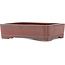 Rectangular unglazed bonsai pot by Bigei - 185 x 145 x 45 mm