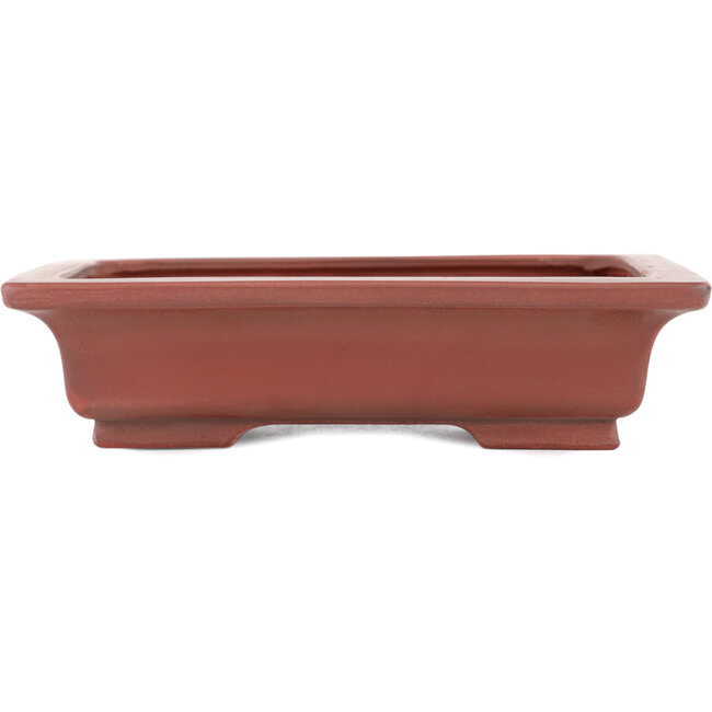 Rectangular unglazed bonsai pot by Bigei - 155 x 120 x 35 mm