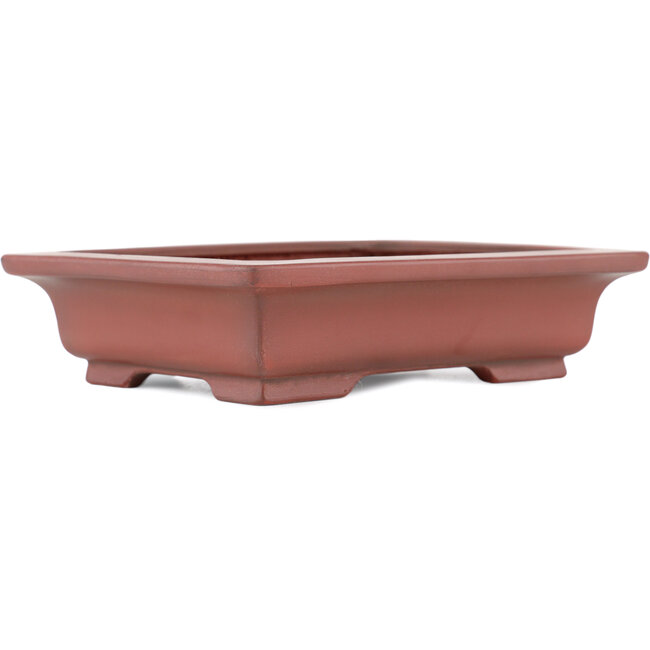Rectangular unglazed bonsai pot by Bigei - 155 x 120 x 35 mm