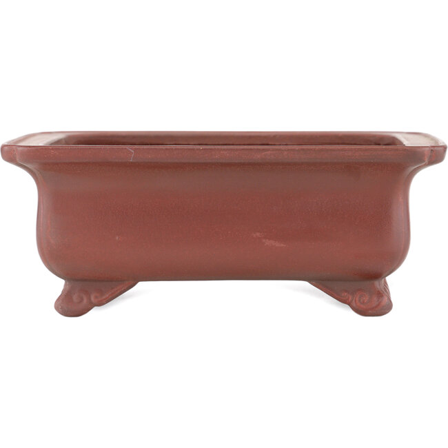Maceta rectangular para bonsái sin esmaltar de Bigei - 145 x 117 x 55 mm