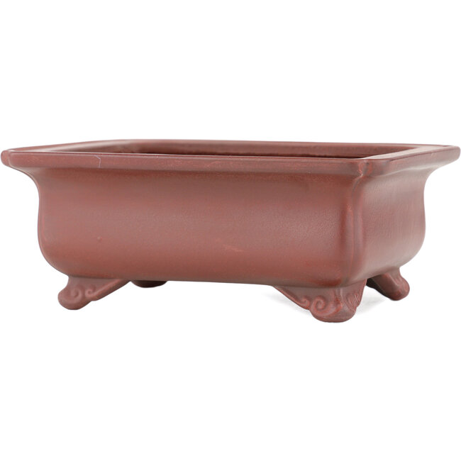 Rectangular unglazed bonsai pot by Bigei - 145 x 117 x 55 mm