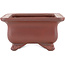 Rectangular unglazed bonsai pot by Bigei - 145 x 117 x 55 mm