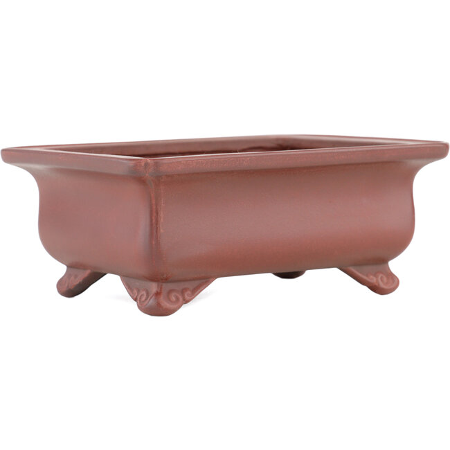 Pot à bonsaï rectangulaire non émaillé par Bigei - 145 x 117 x 55 mm