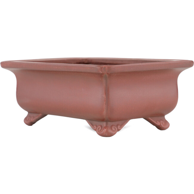 Rechteckige unglasierte Bonsaischale von Bigei – 145 x 117 x 55 mm