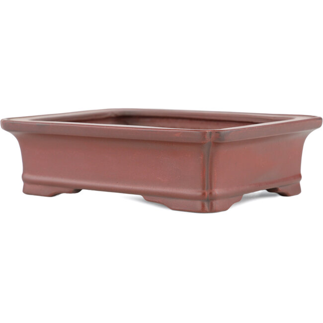 Rectangular unglazed bonsai pot by Bigei - 145 x 110 x 37 mm
