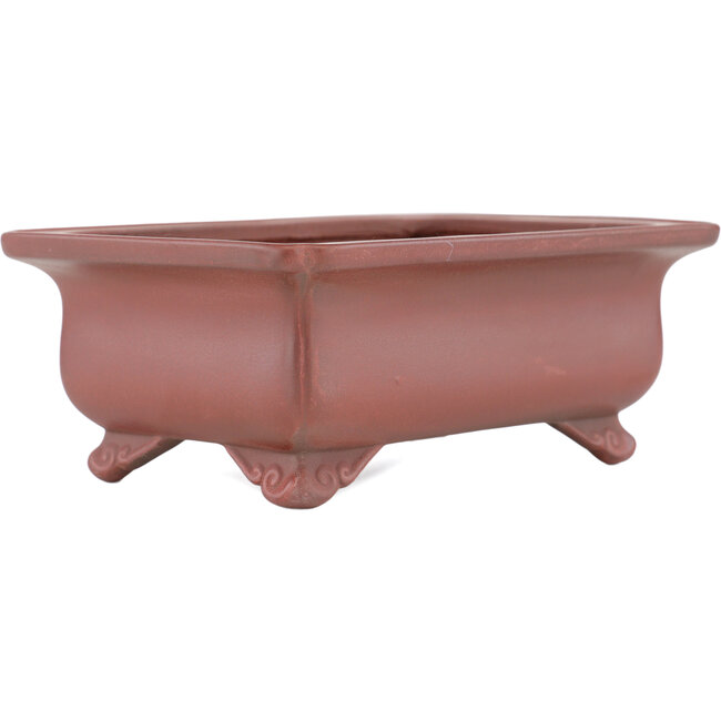 Pot à bonsaï rectangulaire non émaillé par Bigei - 145 x 117 x 55 mm