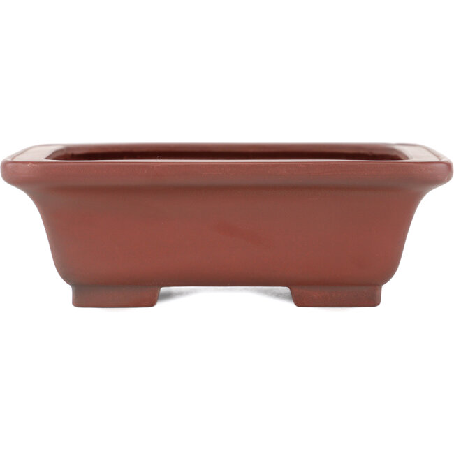 Rectangular unglazed bonsai pot by Bigei - 160 x 128 x 50 mm