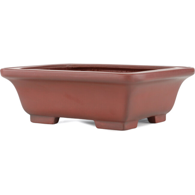 Rechteckige unglasierte Bonsaischale von Bigei – 160 x 128 x 50 mm