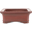 Rectangular unglazed bonsai pot by Bigei - 145 x 110 x 37 mm