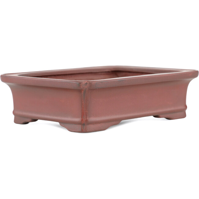 Rectangular unglazed bonsai pot by Bigei - 145 x 110 x 37 mm