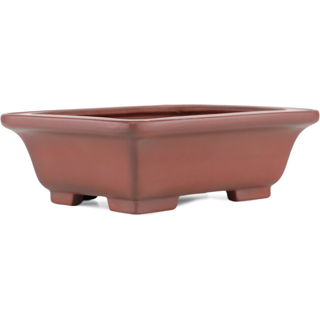Rechteckige unglasierte Bonsaischale von Bigei – 160 x 128 x 50 mm