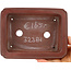 Maceta rectangular para bonsái sin esmaltar de Bigei - 145 x 110 x 37 mm