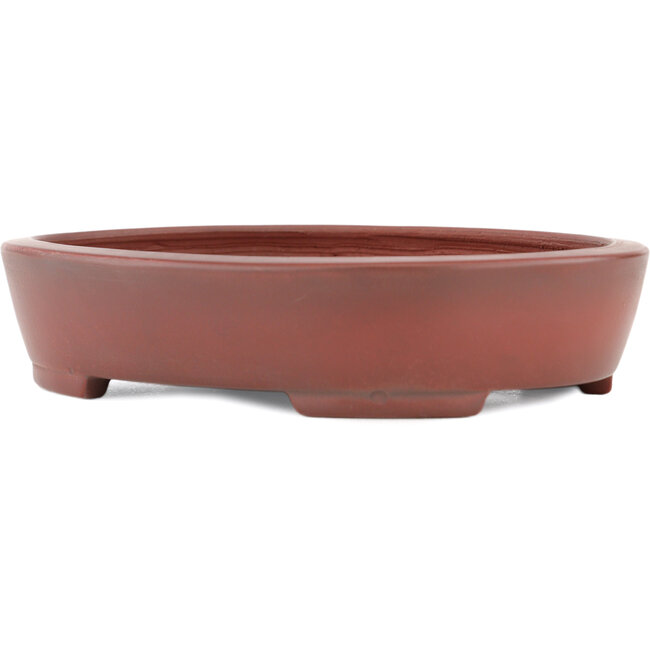 Ovaler, unglasierter Bonsaitopf von Bigei – 160 x 125 x 32 mm