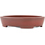 Oval unglazed bonsai pot by Bigei - 160 x 125 x 32 mm