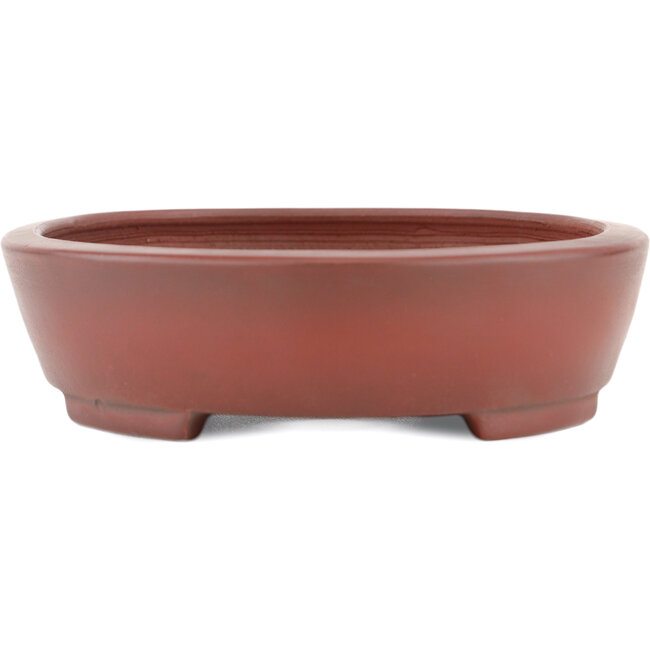 Ovaler, unglasierter Bonsaitopf von Bigei – 160 x 125 x 32 mm