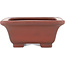 Rectangular unglazed bonsai pot by Bigei - 160 x 128 x 50 mm