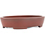 Oval unglazed bonsai pot by Bigei - 160 x 125 x 32 mm