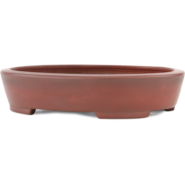 Ovaler, unglasierter Bonsaitopf von Bigei – 160 x 125 x 32 mm