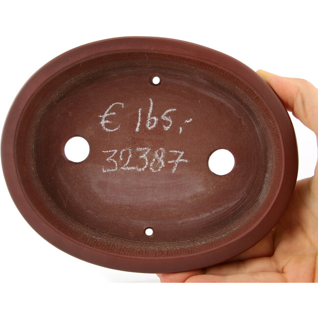 Vaso bonsai ovale non smaltato di Bigei - 160 x 125 x 32 mm