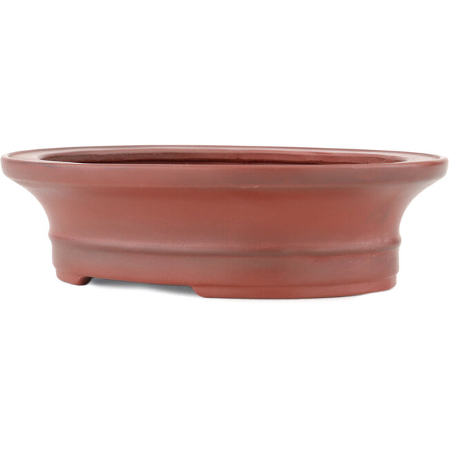 Maceta para bonsái ovalada sin esmaltar de Bigei - 160 x 125 x 40 mm