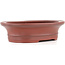 Oval unglazed bonsai pot by Bigei - 160 x 125 x 40 mm