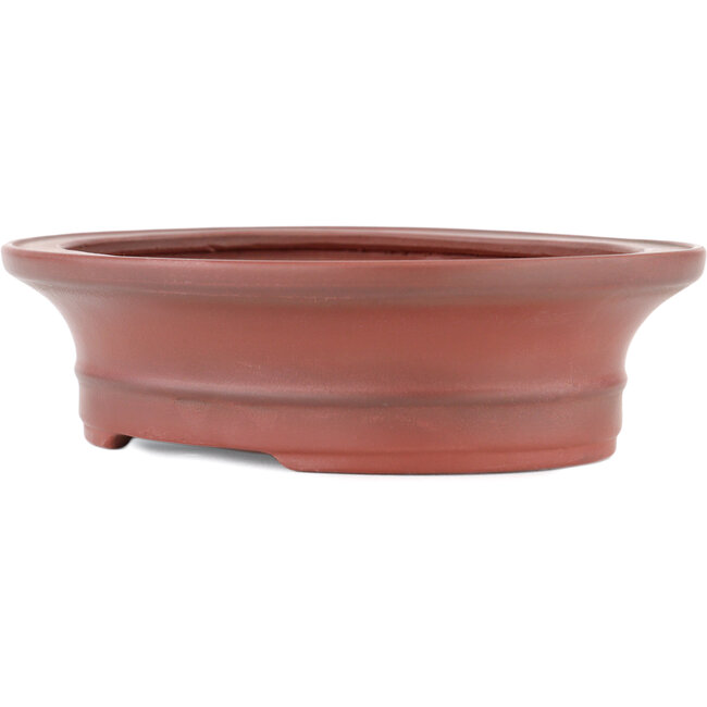 Ovaler, unglasierter Bonsaitopf von Bigei – 160 x 125 x 40 mm