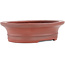 Oval unglazed bonsai pot by Bigei - 160 x 125 x 40 mm