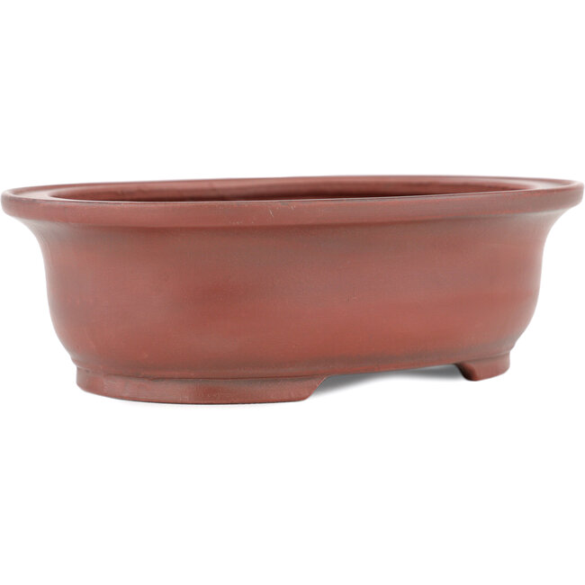 Ovaler, unglasierter Bonsaitopf von Bigei – 156 x 122 x 47 mm
