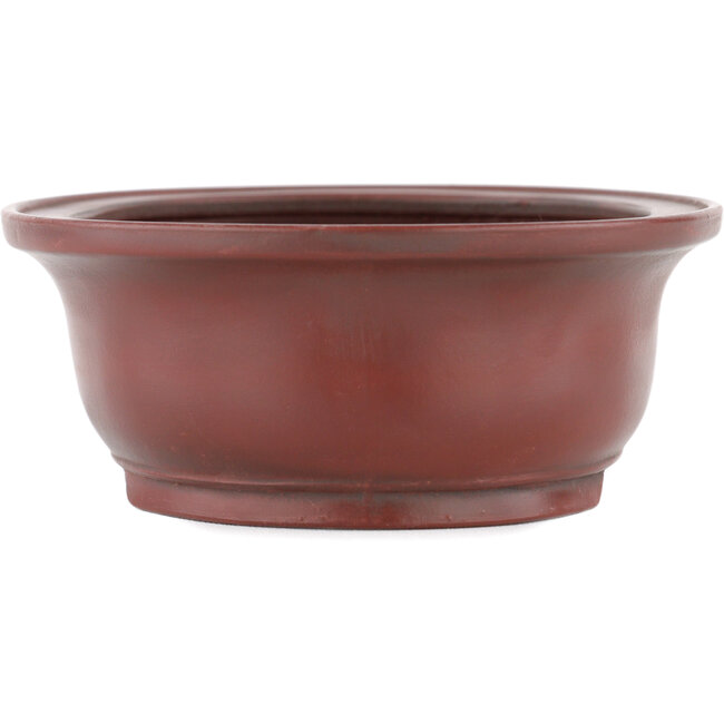 Oval unglazed bonsai pot by Bigei - 156 x 122 x 47 mm