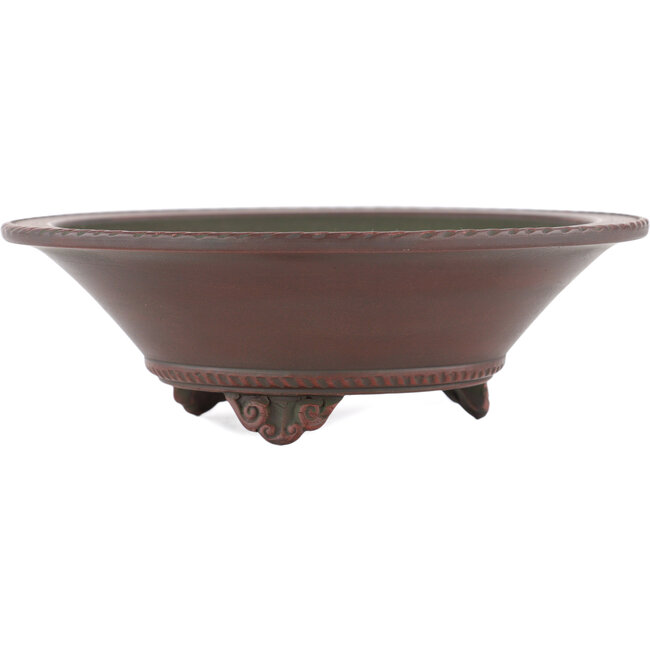 Round unglazed bonsai pot by Bigei - 156 x 156 x 48 mm