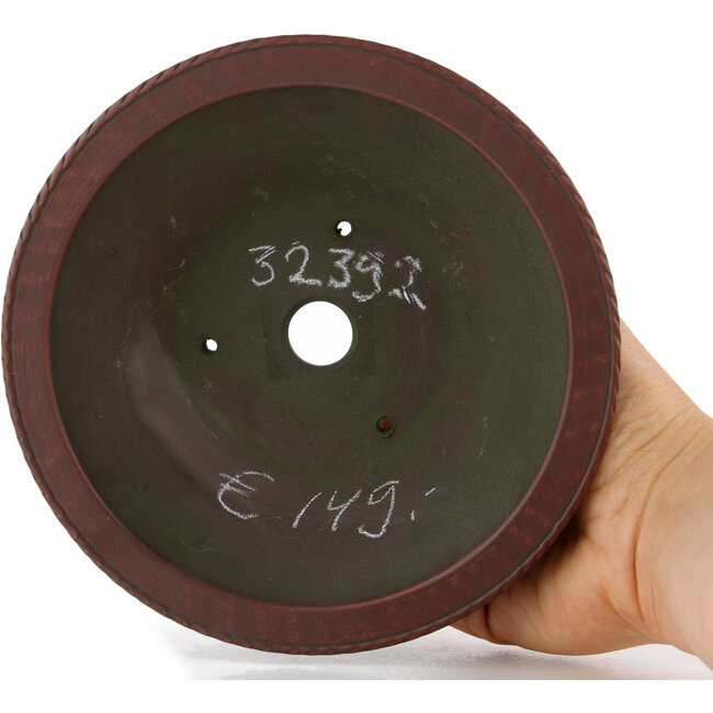 Maceta para bonsái redonda sin esmaltar de Bigei - 156 x 156 x 48 mm