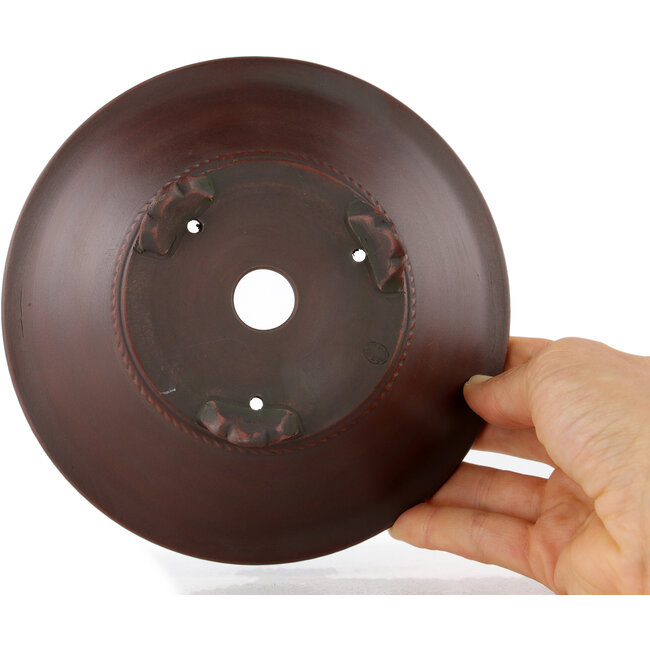 Maceta para bonsái redonda sin esmaltar de Bigei - 156 x 156 x 48 mm