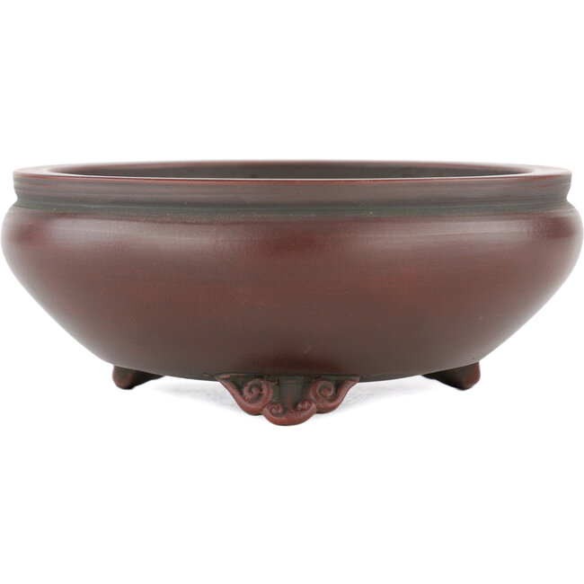 Maceta para bonsái redonda sin esmaltar de Bigei - 120 x 120 x 45 mm