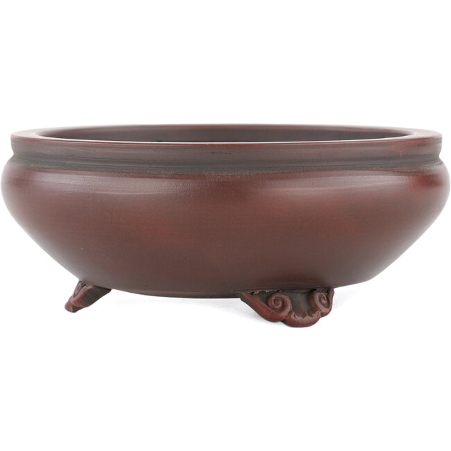 Round unglazed bonsai pot by Bigei - 120 x 120 x 45 mm