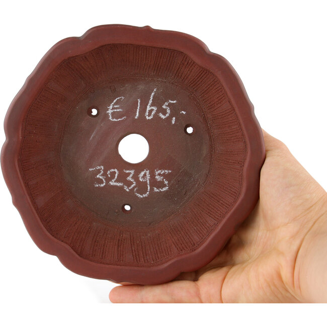 Lotus unglazed bonsai pot by Bigei - 145 x 145 x 46 mm