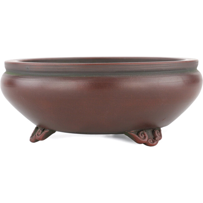 Maceta para bonsái redonda sin esmaltar de Bigei - 120 x 120 x 45 mm