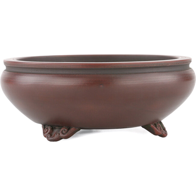 Round unglazed bonsai pot by Bigei - 120 x 120 x 45 mm
